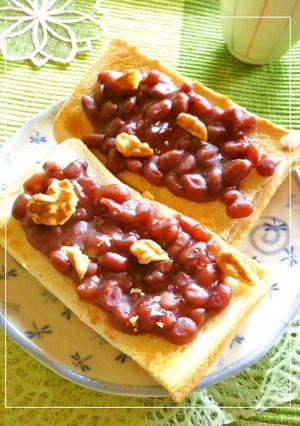 くるみを乗せた 塩あんトースト-レシピのメイン写真