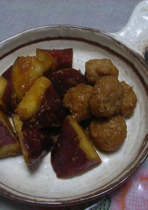 さつま芋と鶏団子の煮物-レシピのメイン写真