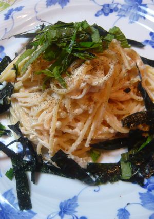 カロリーダウン　えのき入り明太子パスタ-レシピのメイン写真
