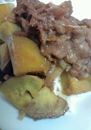 手抜き♪豚肉とさつまいもの生姜焼き-レシピのメイン写真