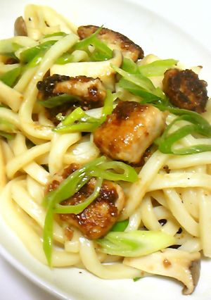 バタぽん鮭白子入り焼きうどん-レシピのメイン写真
