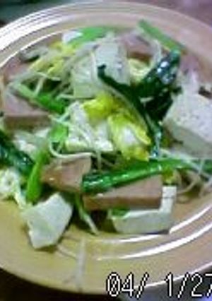 青菜と豆腐の炒めもの-レシピのメイン写真