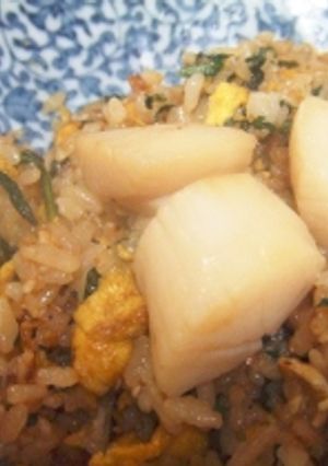 帆立の味噌漬けと春菊の焼きめし-レシピのメイン写真