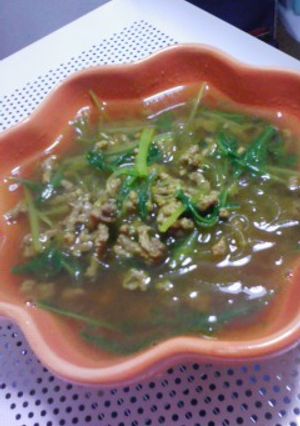 水菜・春雨・挽き肉のスープ-レシピのメイン写真
