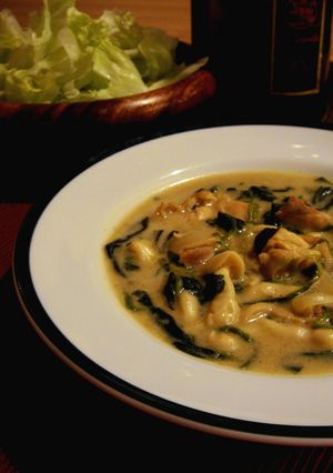 鶏肉とほうれん草の豆乳カレーシチュー-レシピのメイン写真