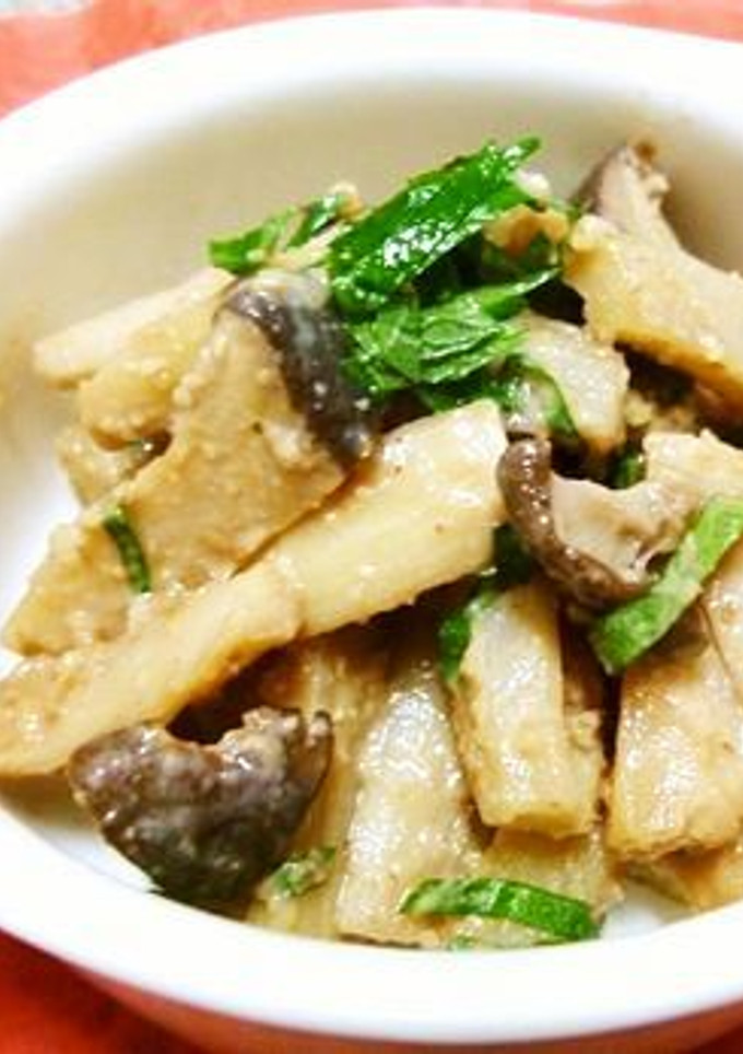 蓮根とエリンギの胡桃味噌煮-レシピのメイン写真