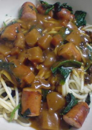 焼うどんカレーのせ-レシピのメイン写真