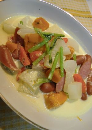 冬野菜のあったか生姜クリームスープ煮-レシピのメイン写真