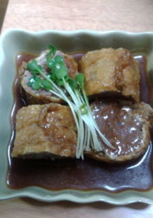 もやしと挽き肉のお揚げ巻き-レシピのメイン写真