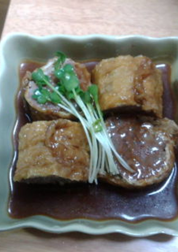 もやしと挽き肉のお揚げ巻き-レシピのメイン写真