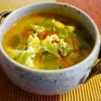 トマトとキャベツのチーズ卵スープ