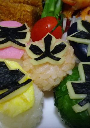 不器用ｻﾝでもキャラ弁★シンケンジャー★-レシピのメイン写真