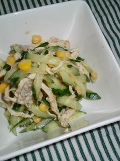 超簡単♪鶏ときゅうりのサラダ-レシピのメイン写真
