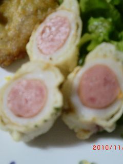 ちくわ天ぷらinウインナー♪-レシピのメイン写真