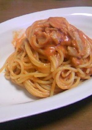 スライスチーズでトマトクリームパスタ-レシピのメイン写真