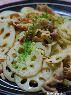 蓮根と豚バラの炒め物-レシピのメイン写真