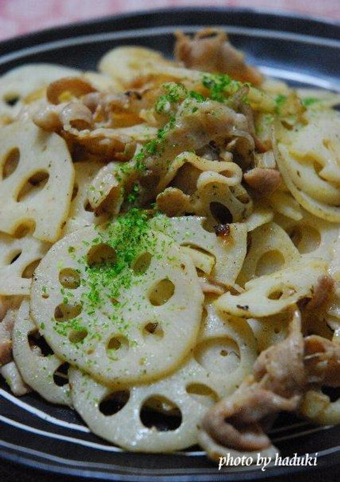 蓮根と豚バラの炒め物-レシピのメイン写真