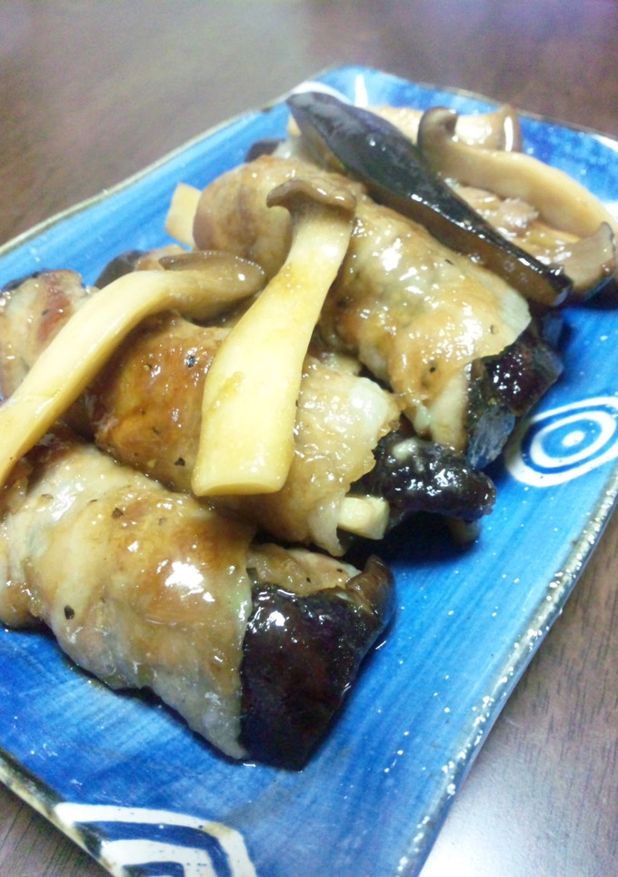 ☆ナスとエリンギの豚バラ巻き☆生姜焼き風-レシピのメイン写真