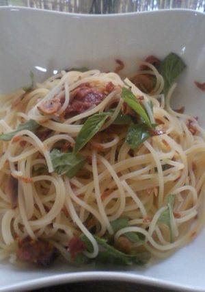 アミと梅とバジルの冷たいパスタ-レシピのメイン写真