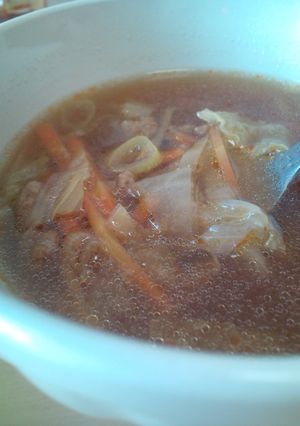 お酢でさっぱり☆白菜と豚肉の中華スープ-レシピのメイン写真