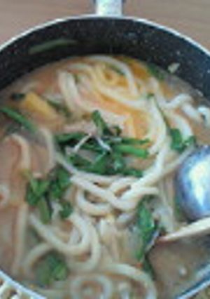 残りのみそ汁で!!ピリ辛みそ煮込みうどん-レシピのメイン写真