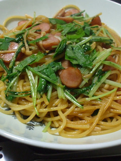 水菜とウインナーの簡単和風パスタ☆-レシピのメイン写真