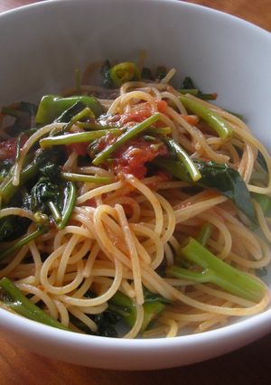 空芯菜のトマトパスタ♪-レシピのメイン写真