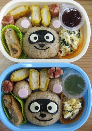 ❤キャラ弁❤秋！茶飯でたぬきおにぎり-レシピのメイン写真