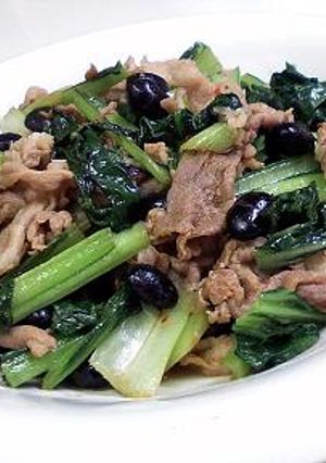 豚肉タアサイ黒豆の甘辛ソテー-レシピのメイン写真