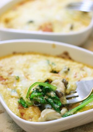 小松菜ときのこの山芋ソース焼き-レシピのメイン写真