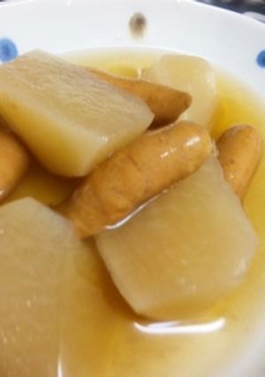 大根とｼｬｳｴｯｾﾝの汁だく煮物☆-レシピのメイン写真