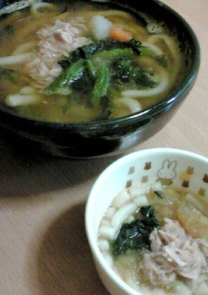 離乳食ベビと二人ランチ♪ツナおろしうどん-レシピのメイン写真