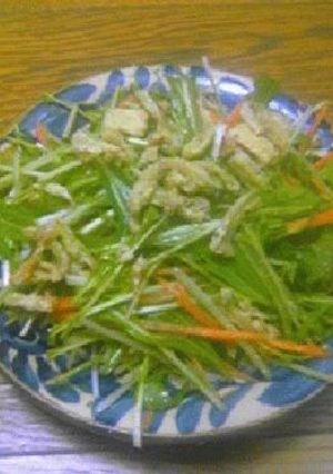 水菜+油揚げでシャキシャキサラダ-レシピのメイン写真