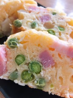 旬のえんどう豆で作る ♡ケークサレ♡-レシピのメイン写真