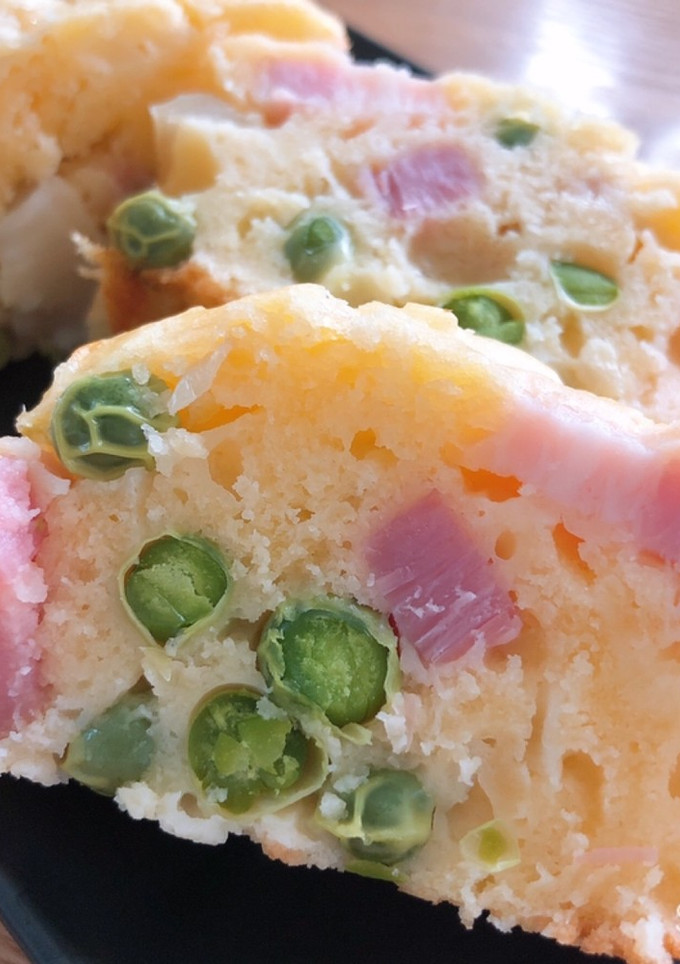 旬のえんどう豆で作る ♡ケークサレ♡-レシピのメイン写真