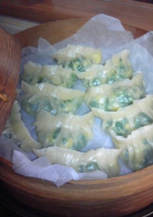卵とニラの蒸し餃子♪-レシピのメイン写真