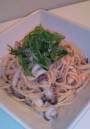 きのこでめんたいクリチーパスタ-レシピのメイン写真