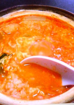♪土鍋で簡単♪キムチ雑炊-レシピのメイン写真