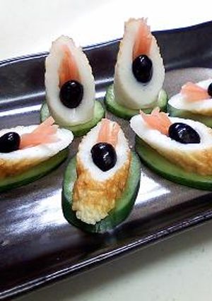 黒豆生姜inちくわのきゅうりカナッペ-レシピのメイン写真