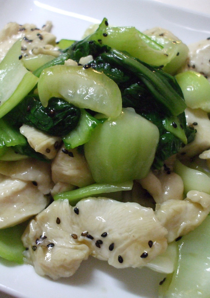 柔らか鶏むね肉と青梗菜のごま風味-レシピのメイン写真