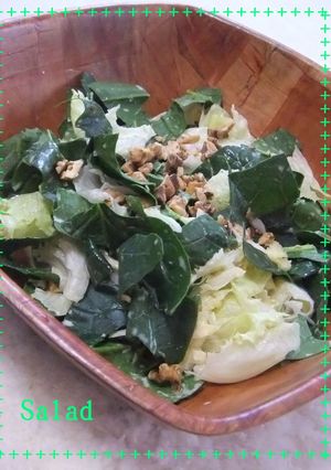 葉物野菜とクルミのサラダ-レシピのメイン写真