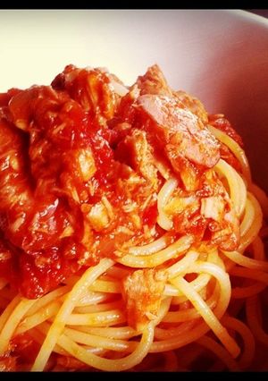 ツナとウインナーのトマトソースパスタ-レシピのメイン写真