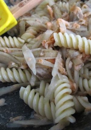 簡単★鮭ごぼうパスタ　　お弁当-レシピのメイン写真