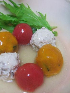 3色団子の白だしあん☆鶏トマトかぼちゃ-レシピのメイン写真