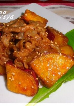 おいしい♪さつま芋と豚肉のこっくり煮-レシピのメイン写真
