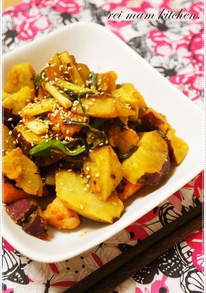 ✿韓国風✧薩摩芋と鶏肉の♡甘辛味噌炒め✿-レシピのメイン写真