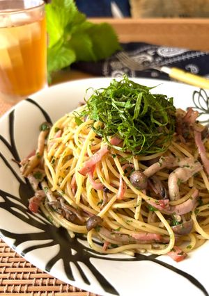 昼食・夕食★しそベーゼしめじの和風パスタ-レシピのメイン写真