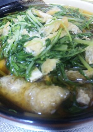 3分で出来る☆水菜と油揚げの煮びたし-レシピのメイン写真