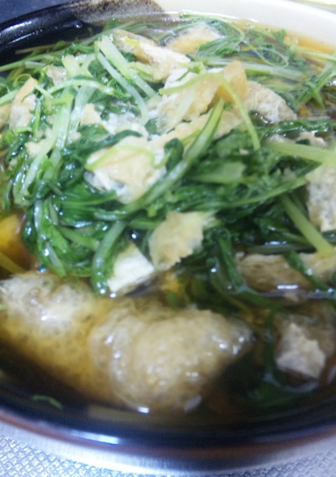 3分で出来る☆水菜と油揚げの煮びたし-レシピのメイン写真