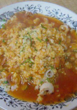 エビチリのあんかけチャーハン-レシピのメイン写真